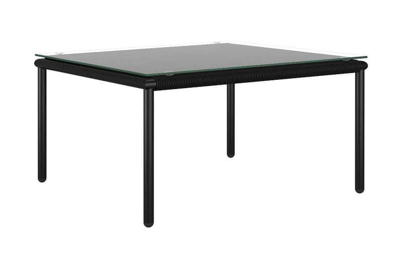 Loungegrupp Utomhus för trädgården med dynor 6 delar svart PVC - Svart - Utemöbler - Loungemöbler - Loungegrupp & Loungeset