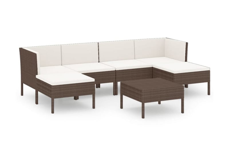 Loungegrupp Utomhus för trädgården med dynor 7 delar konstrotting br - Brun - Utemöbler - Loungemöbler - Loungegrupp & Loungeset