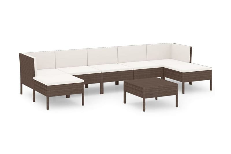 Loungegrupp Utomhus för trädgården med dynor 8 delar konstrotting br - Brun - Utemöbler - Loungemöbler - Loungegrupp & Loungeset