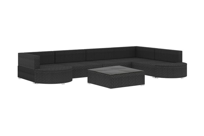 Loungegrupp Utomhus för trädgården med dynor 8 delar konstrotting sv - Svart - Utemöbler - Loungemöbler - Loungegrupp & Loungeset