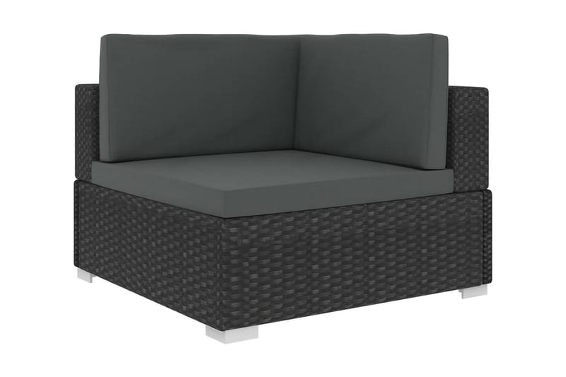 Loungegrupp Utomhus för trädgården med dynor 8 delar konstrotting sv - Svart - Utemöbler - Loungemöbler - Loungegrupp & Loungeset