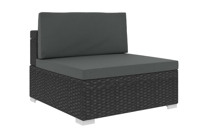 Loungegrupp Utomhus för trädgården med dynor 8 delar konstrotting sv - Svart - Utemöbler - Loungemöbler - Loungegrupp & Loungeset
