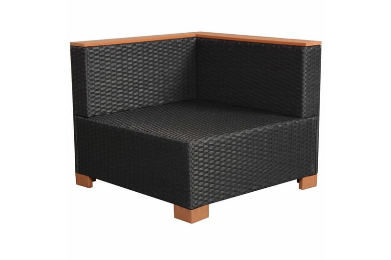 Loungegrupp Utomhus för trädgården med dynor 9 delar konstrotting sv - Svart - Utemöbler - Loungemöbler - Loungegrupp & Loungeset