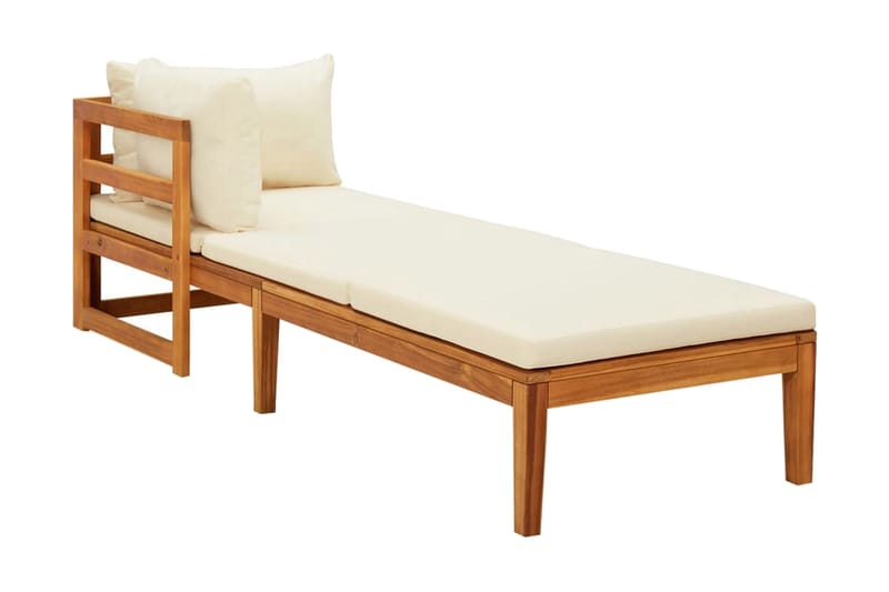 Loungegrupp Utomhus för trädgården med gräddvita dynor 3 delar akaci - Kräm - Utemöbler - Loungemöbler - Loungegrupp & Loungeset