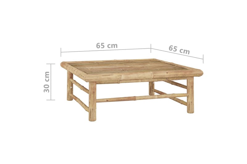 Loungegrupp Utomhus för trädgården med gräddvita dynor 7 delar bambu - Vit - Utemöbler - Loungemöbler - Loungegrupp & Loungeset