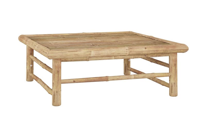 Loungegrupp Utomhus för trädgården med gräddvita dynor 7 delar bambu - Vit - Utemöbler - Loungemöbler - Loungegrupp & Loungeset