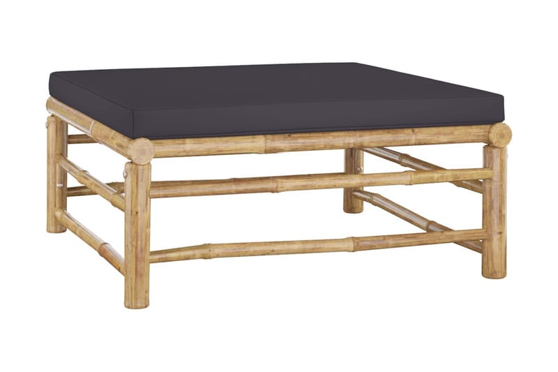 Loungegrupp Utomhus för trädgården med mörkgrå dynor 6 delar bambu - Grå - Utemöbler - Loungemöbler - Loungegrupp & Loungeset