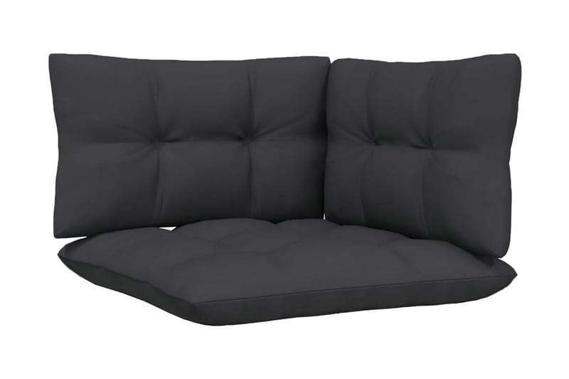 Loungegrupp Utomhus med antracit dynor 5 delar massiv furu - Vit/svart - Utemöbler - Loungemöbler - Loungegrupp & Loungeset