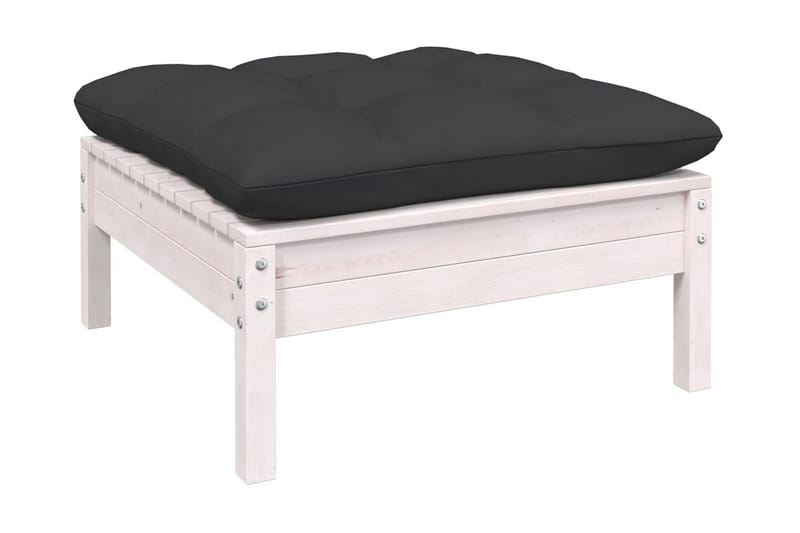 Loungegrupp Utomhus med antracit dynor 5 delar massiv furu - Vit/svart - Utemöbler - Loungemöbler - Loungegrupp & Loungeset