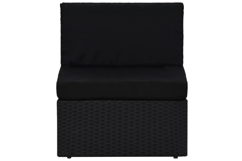 Loungegrupp Utomhus med dynor 6 delar konstrotting svart - Svart - Utemöbler - Loungemöbler - Loungegrupp & Loungeset