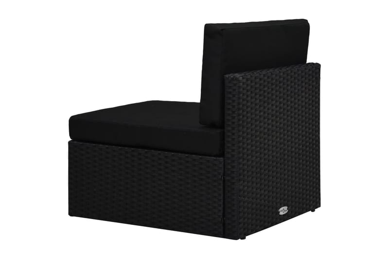 Loungegrupp Utomhus med dynor 6 delar konstrotting svart - Svart - Utemöbler - Loungemöbler - Loungegrupp & Loungeset