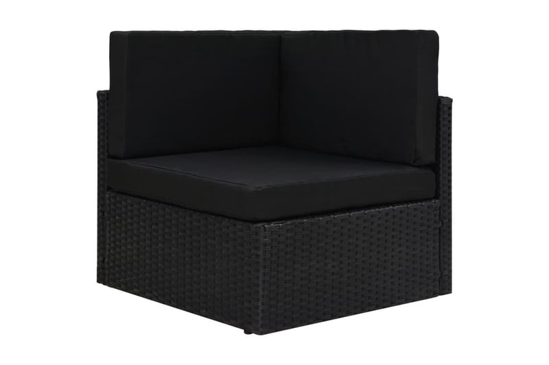 Loungegrupp Utomhus med dynor 6 delar konstrotting svart - Svart - Utemöbler - Loungemöbler - Loungegrupp & Loungeset
