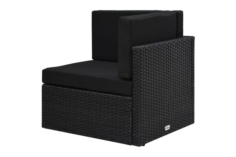 Loungegrupp Utomhus med dynor 6 delar konstrotting svart - Svart - Utemöbler - Loungemöbler - Loungegrupp & Loungeset