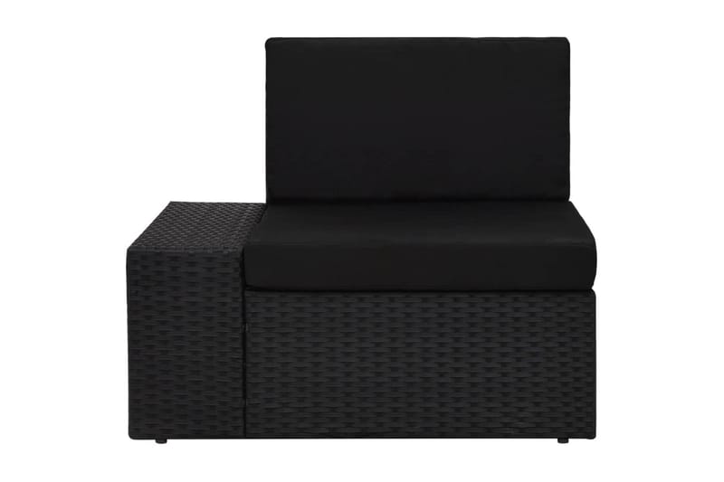 Loungegrupp Utomhus med dynor 6 delar konstrotting svart - Svart - Utemöbler - Loungemöbler - Loungegrupp & Loungeset