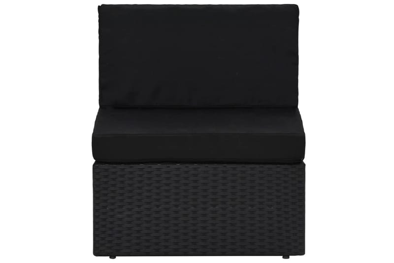 Loungegrupp Utomhus med dynor 8 delar konstrotting svart - Svart - Utemöbler - Loungemöbler - Loungegrupp & Loungeset