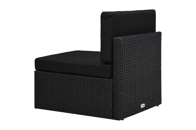 Loungegrupp Utomhus med dynor 8 delar konstrotting svart - Svart - Utemöbler - Loungemöbler - Loungegrupp & Loungeset