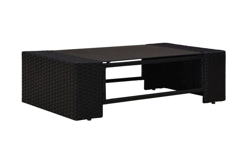 Loungegrupp Utomhus med dynor 8 delar konstrotting svart - Svart - Utemöbler - Loungemöbler - Loungegrupp & Loungeset