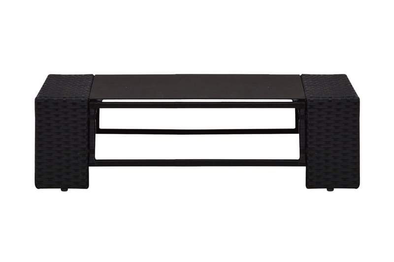 Loungegrupp Utomhus med dynor 8 delar konstrotting svart - Svart - Utemöbler - Loungemöbler - Loungegrupp & Loungeset
