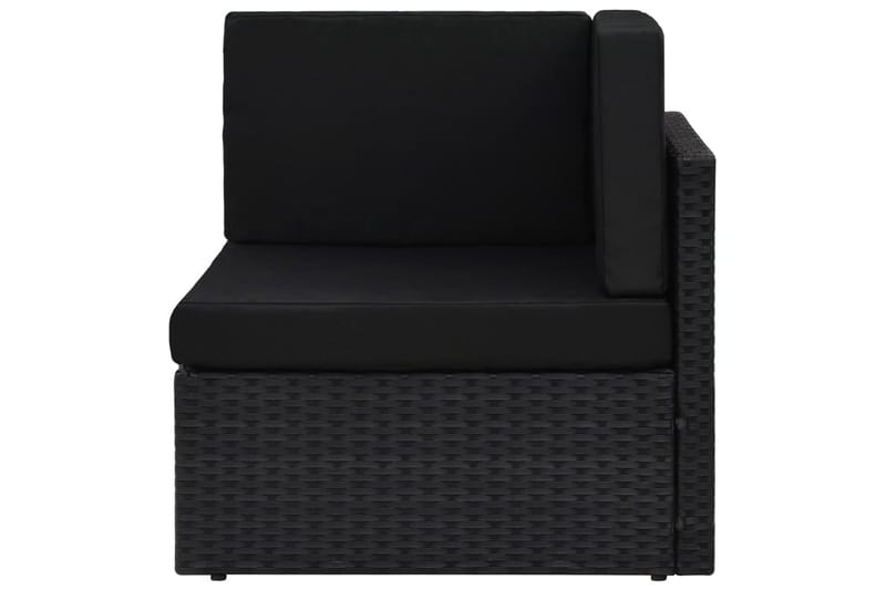 Loungegrupp Utomhus med dynor 8 delar konstrotting svart - Svart - Utemöbler - Loungemöbler - Loungegrupp & Loungeset