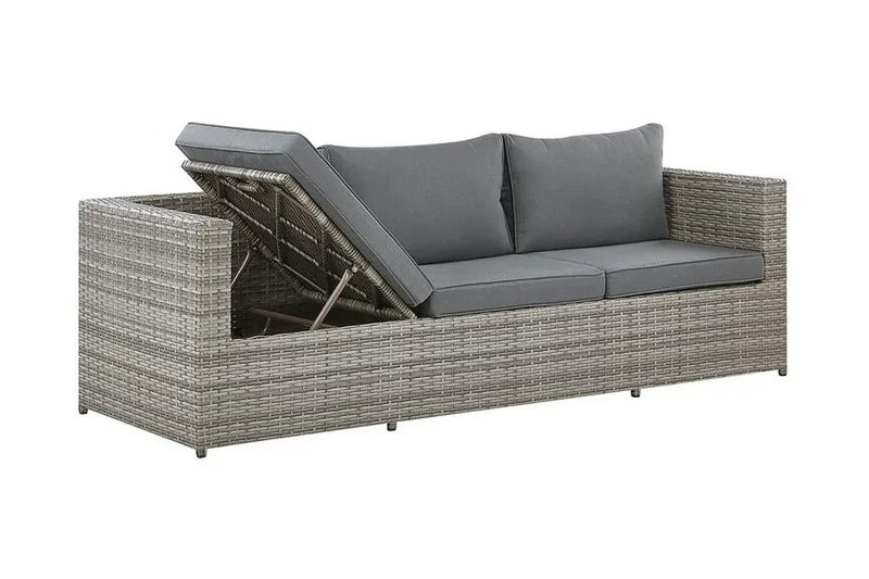 Loungegrupp Utomhus rottig grå SABBIA - Grå - Utemöbler - Loungemöbler - Loungegrupp & Loungeset