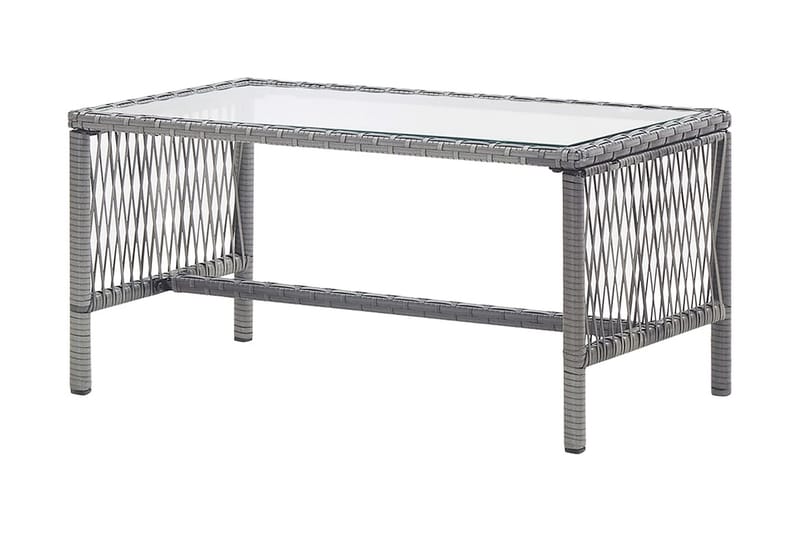 Loungegrupp Utomhus trädgård med dynor 4 delar konstrotting antracit - Grå - Utemöbler - Loungemöbler - Loungegrupp & Loungeset