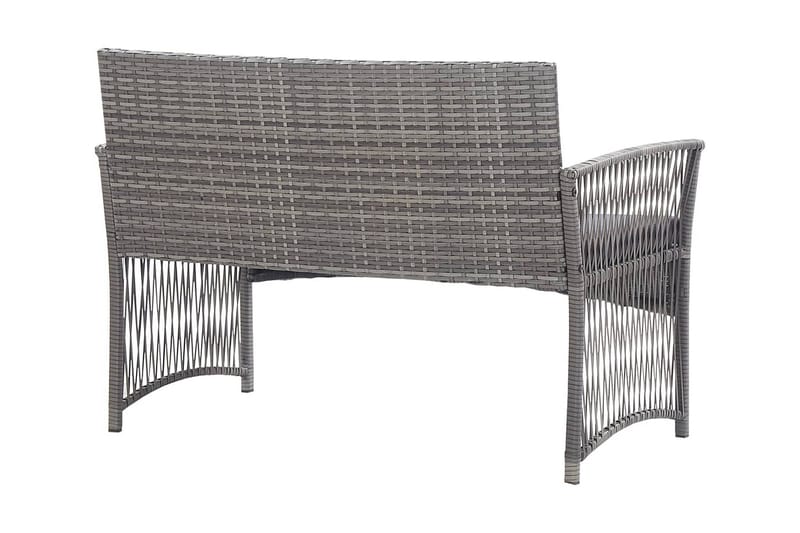 Loungegrupp Utomhus trädgård med dynor 4 delar konstrotting antracit - Grå - Utemöbler - Loungemöbler - Loungegrupp & Loungeset