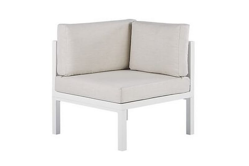 Loungegrupp Utomhus vit/brun BORELLO - Vit - Utemöbler - Loungemöbler - Loungegrupp & Loungeset