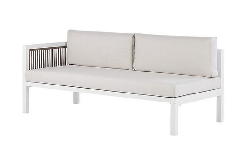 Loungegrupp Utomhus vit/brun BORELLO - Vit - Utemöbler - Loungemöbler - Loungegrupp & Loungeset