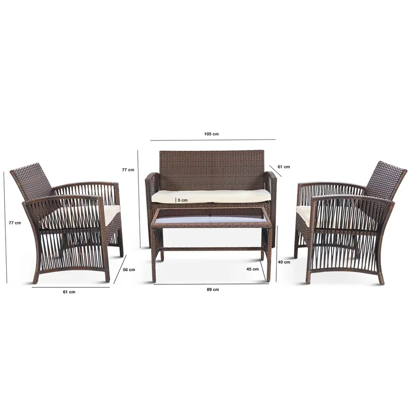 Lyxig soffgrupp för balkong | Lyfco Dalsjö - Utemöbler - Loungemöbler - Loungegrupp & Loungeset