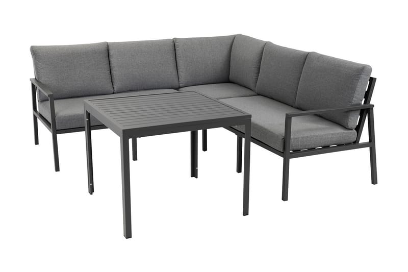 Möbelset ADRIAN Utebord och Hörnsoffa Utomhus mörkgrå - Utemöbler - Loungemöbler - Loungegrupp & Loungeset