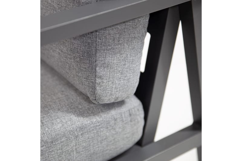 Möbelset ADRIAN Utebord och Hörnsoffa Utomhus mörkgrå - Utemöbler - Loungemöbler - Loungegrupp & Loungeset