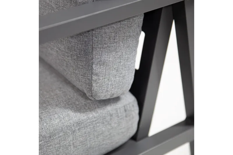 Möbelset ADRIAN Utebord och Hörnsoffa Utomhus mörkgrå - Utemöbler - Loungemöbler - Loungegrupp & Loungeset