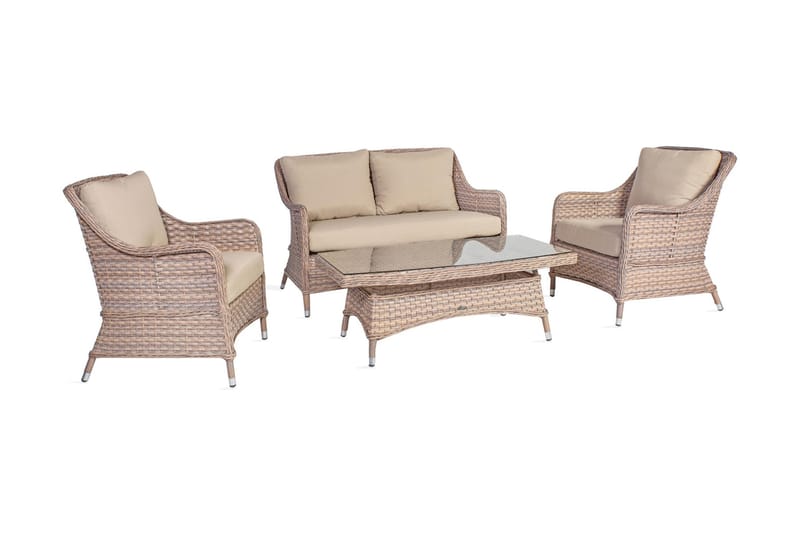 Möbelset EDEN Utebord Utesoffa och 2 Utefåtöljer - Utemöbler - Loungemöbler - Loungegrupp & Loungeset