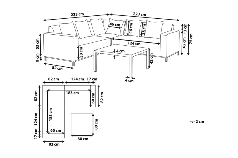 Madielyn Loungegrupp Utomhus - Beige - Utemöbler - Loungemöbler - Loungegrupp & Loungeset