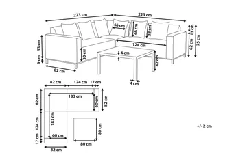 Madielyn Loungegrupp Utomhus - Beige - Utemöbler - Loungemöbler - Loungegrupp & Loungeset