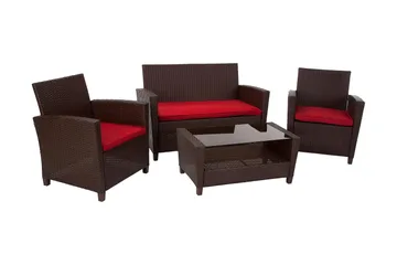 Malmo Loungegrupp Utomhus Konstrotting Brun - Dorel Home - Utemöbler - Loungemöbler - Loungegrupp & Loungeset