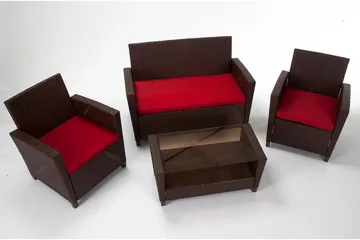 Malmo Loungegrupp Utomhus Konstrotting Brun - Dorel Home - Utemöbler - Loungemöbler - Loungegrupp & Loungeset