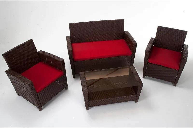 Malmo Loungegrupp Utomhus Konstrotting Brun - Dorel Home - Utemöbler - Loungemöbler - Loungegrupp & Loungeset