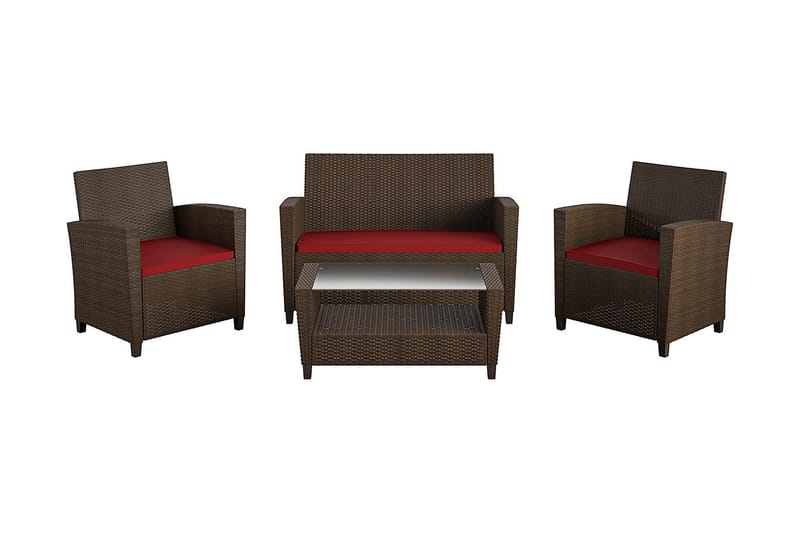 Malmo Loungegrupp Utomhus Konstrotting Brun - Dorel Home - Utemöbler - Loungemöbler - Loungegrupp & Loungeset