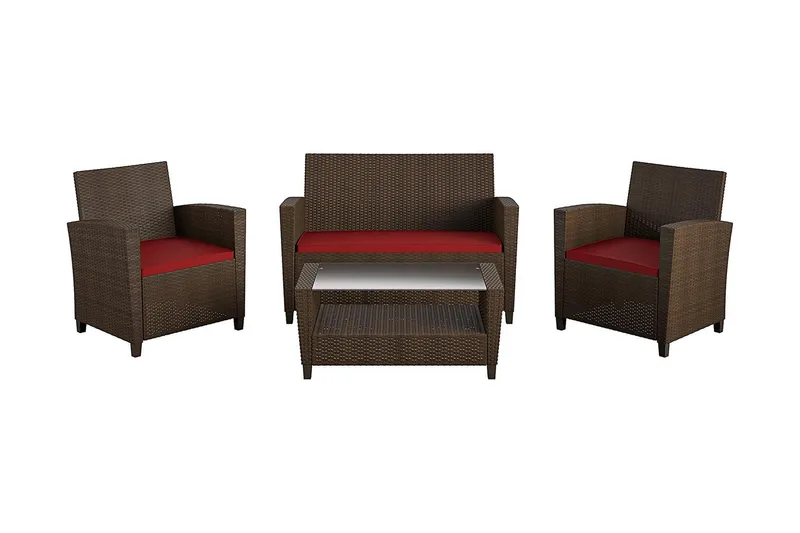 Malmo Loungegrupp Utomhus Konstrotting Brun - Dorel Home - Utemöbler - Loungemöbler - Loungegrupp & Loungeset