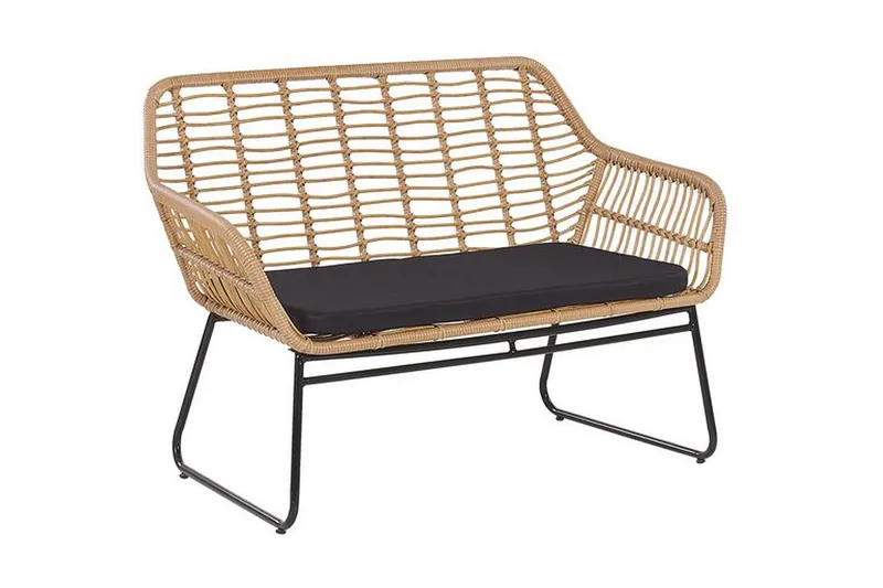Malvedo Soffgrupp Utomhus - Natur/Svart - Utemöbler - Loungemöbler - Loungegrupp & Loungeset