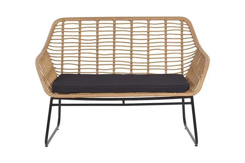 Malvedo Soffgrupp Utomhus - Natur/Svart - Utemöbler - Loungemöbler - Loungegrupp & Loungeset