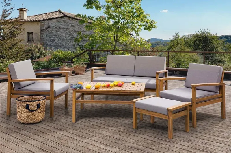 Manila Loungegrupp Utomhus 102 cm, Trä/Natur