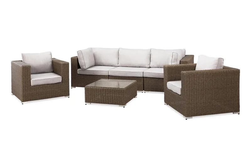 Marcus Loungegrupp - Beige / Vita dynor - Trädgård & spabad - Utemiljö - Altan & terrass - Altanmöbler