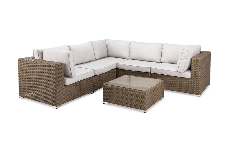 Marcus Loungegrupp - Sand / Vita dynor - Trädgård & spabad - Utemiljö - Altan & terrass - Altanmöbler