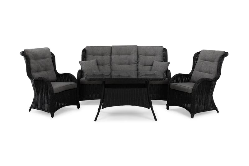 Marcus Soffgrupp 3-sits Ink. Fåtöljer - Svart - Utemöbler - Loungemöbler - Loungegrupp & Loungeset
