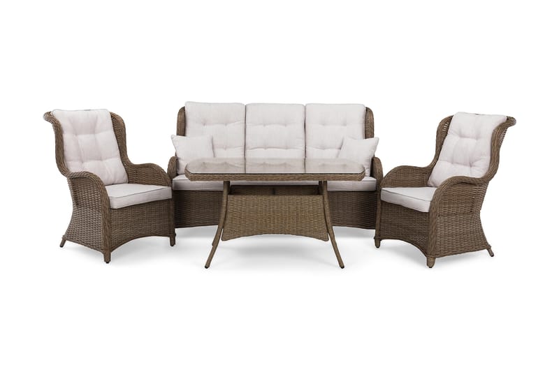 Marcus Soffgrupp Utomhus 3-sits Ink. Utefåtöljer, Natur