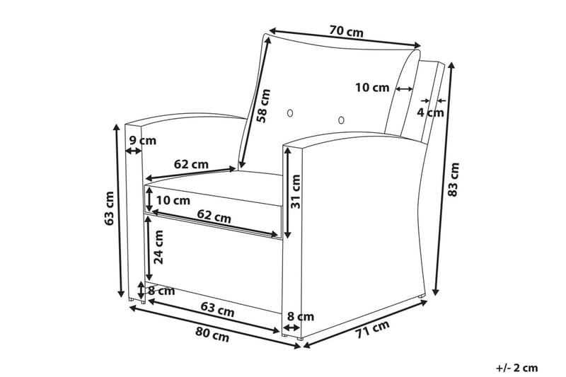 Marino Loungegrupp Utomhus 146 cm - Vit - Utemöbler - Loungemöbler - Loungegrupp & Loungeset