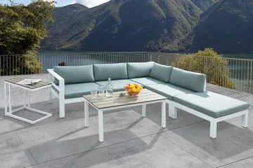 Messina Loungegrupp Utomhus 147 cm - Vit - Utemöbler - Loungemöbler - Loungegrupp & Loungeset