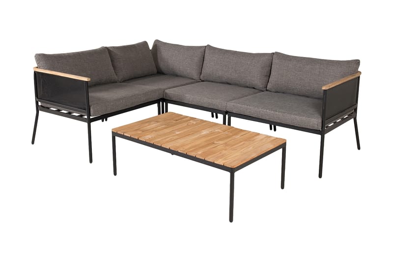 Nettan HörnLoungegrupp Utomhus med Dynor - Svart - Utemöbler - Loungemöbler - Loungegrupp & Loungeset
